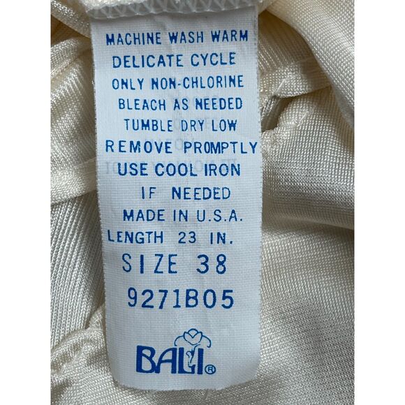 Vintage Bali Cream White Nylon Nightgown Chemise Size 8 Lace Trim Romantic Retro - Picture 9 of 11